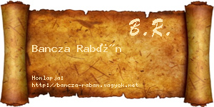 Bancza Rabán névjegykártya